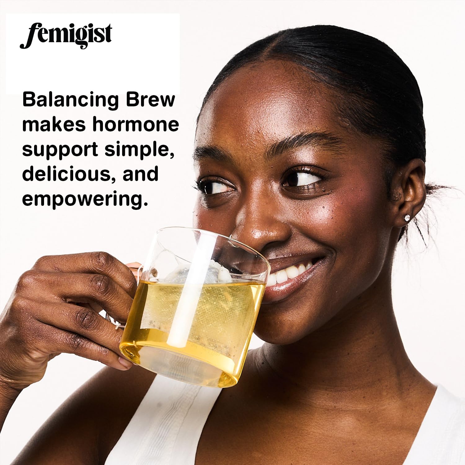 Femigist Balancing Brew Hormone Tea for Women, Loose Leaf Herbal Blend with Raspberry, Spearmint, Licorice, Nettle, PMS Relief, PCOS Cycle Support, Caffeine-Free Fennel Menstrual Cramp Tea