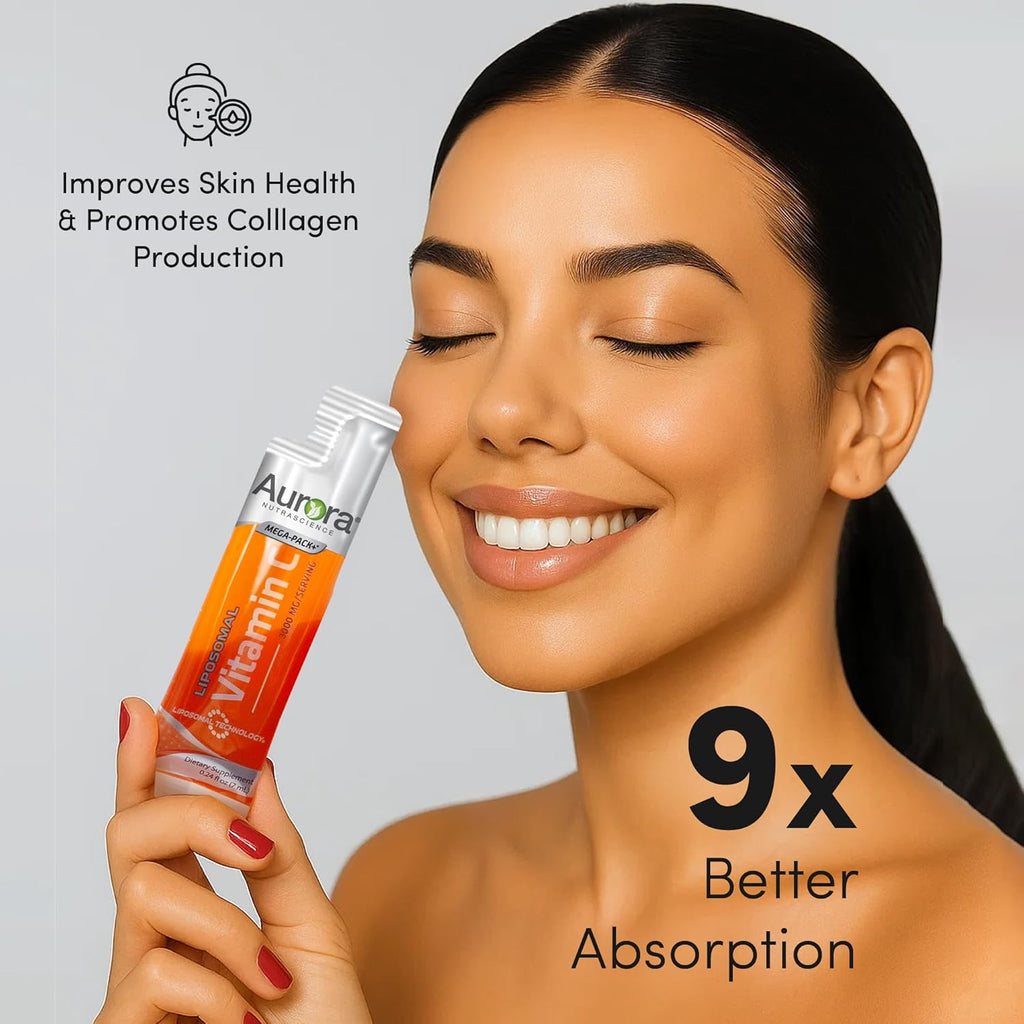 Aurora Nutrascience Micro-Pack Liposomal Vitamin C, Immune Support, 1,000 mg Per Serving, Vegan, Gluten Free, Non-GMO, 10 Single Serve Packets, Orange