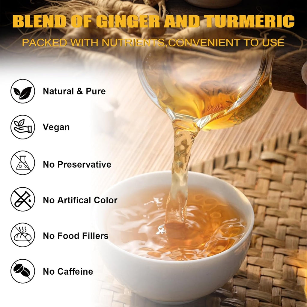 Premium Turmeric, Ginger, Cinnamon Blend Tea Bags, 100% Natural & No Additives & Caffeine Free. (1BOX)