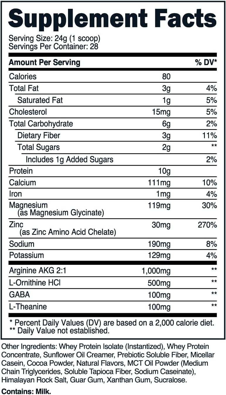 TransformHQ Nighttime Shake, Sleep + Protein Blend, 28 Servings, Chocolate Chip Cookie Flavor