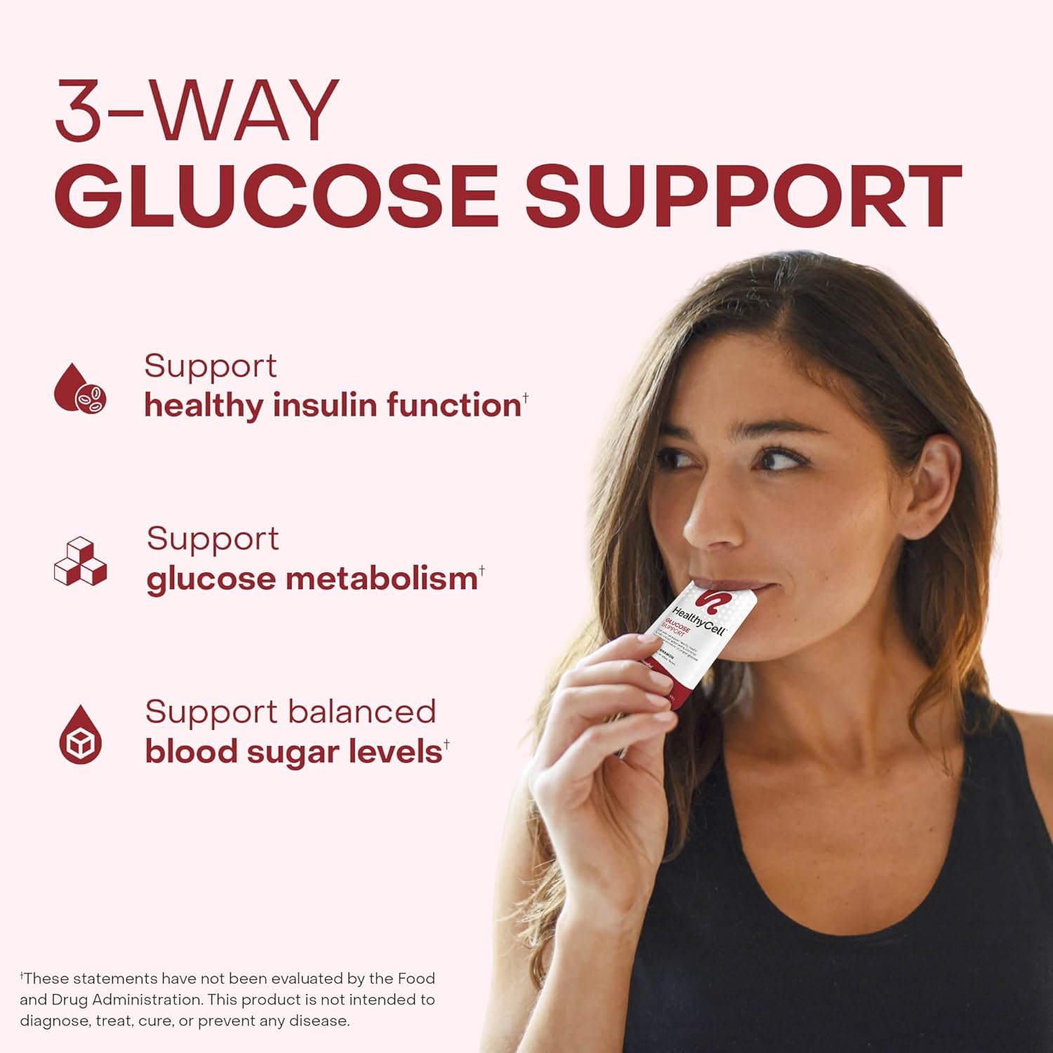 HealthyCell Glucose Support Supplement to Support Balanced Blood Sugar - Berberine, Cinnamon & Chromium for Healthy Insulin Function & Proper Glucose Metabolism - 30 Gel Packs, Apple Cinnamon Flavored