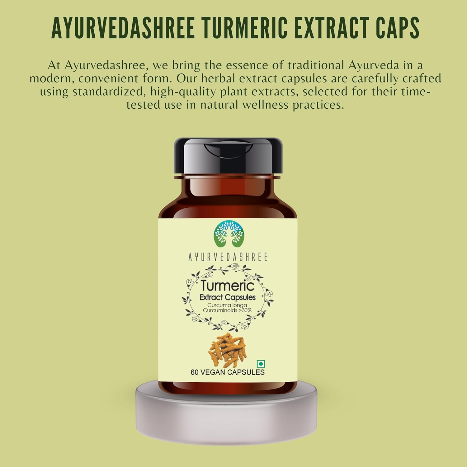 Turmeric Extract 500mg - 60 Vegetarian Capsules | Haldi Extract | Curcuma Longa | All Natural | 100% Vegan | Gluten-Free | GMP Certified.