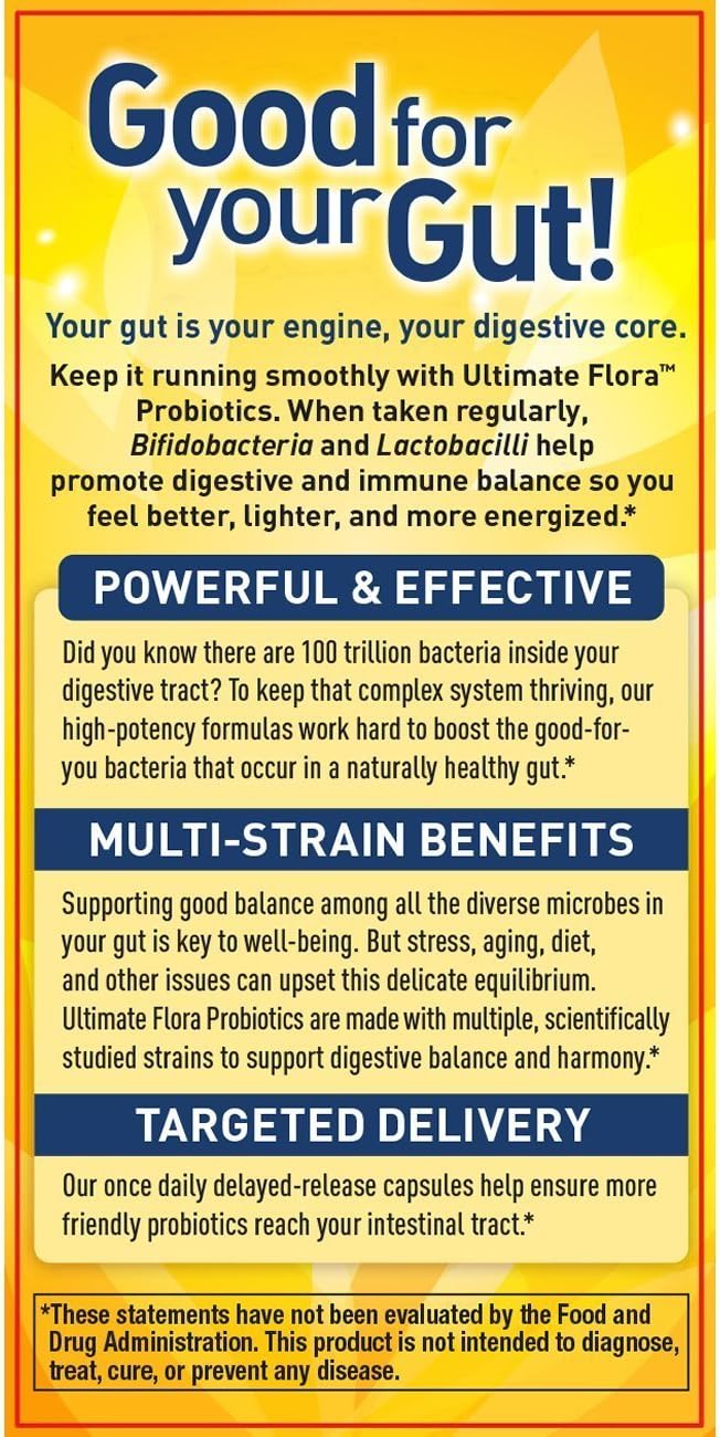 Renew Life Ultimate Care Probiotic Capsules, Daily Supplement Supports Respiratory, Digestive and Immune Health, L. Rhamnosus GG, Dairy, Soy and gluten-free, 100 Billion CFU, 30 Count