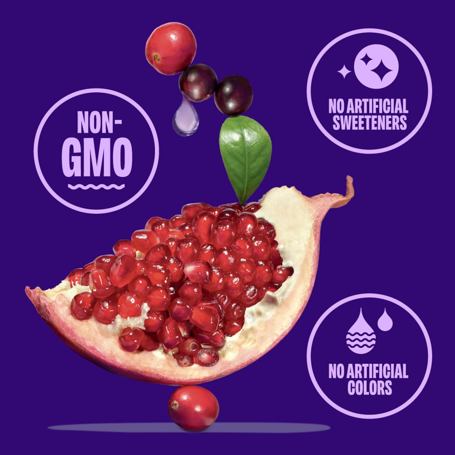 Revl Fruits 100% Juice, No Added Sugar, Cranberry Pomegranate Açai, Berry Wild, 32 fl oz. Carton