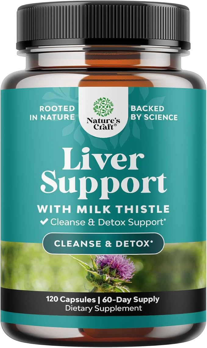 Natures Craft Liver Cleanse Detox & Repair 120 Capsules - Herbal Liver Support Milk Thistle Supplement - Silymarin Milk Thistle Supplements with Dandelion Root, Choline, Beetroot & Artichoke Extract