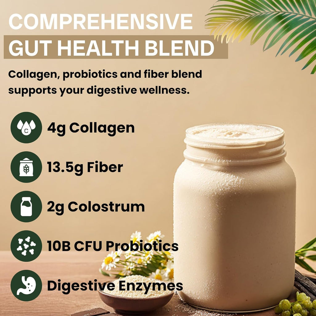 ALL-IN-ONE Superfood Shake | 60+ Superfoods - 20g Protein - 13g Fibre - Probiotics - Vegan Collagen & Digestive Enzymes | Superfood Meal Replacement Protein Shake | 825g | 15 serves