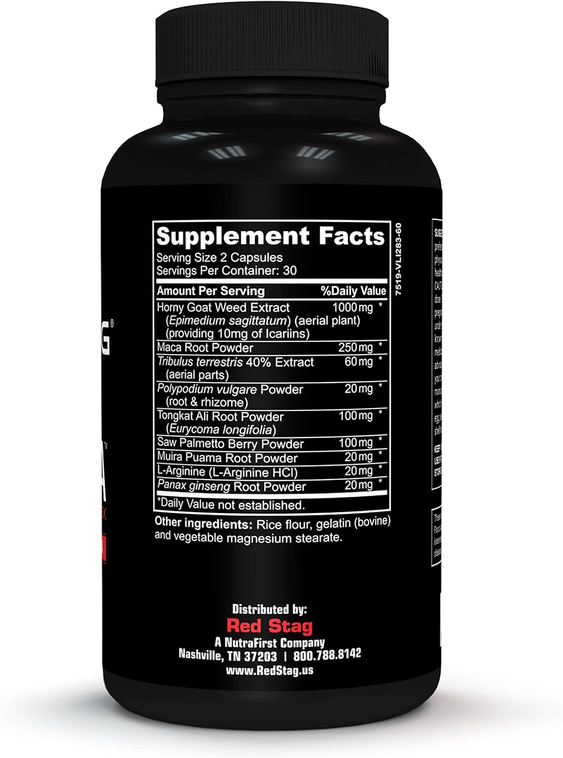 Red Stag Testosterone Booster Horny Goat Weed Complex with Maca Root Powder, Tribulus Terrestris, Saw Palmetto & Tongkat Ali Powder Male Enhancement - 60 Capsules