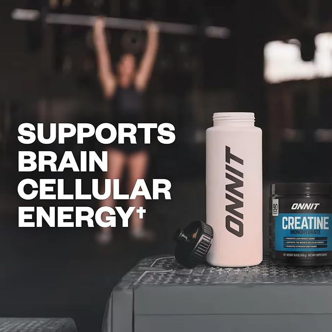 ONNIT Creatine Monohydrate Powder – Unflavored, 90-Serving Value Size – Supports Strength, Lean Muscle, and Brain Energy† – Keto Friendly, No Fillers, 90 Servings, 5.29 oz