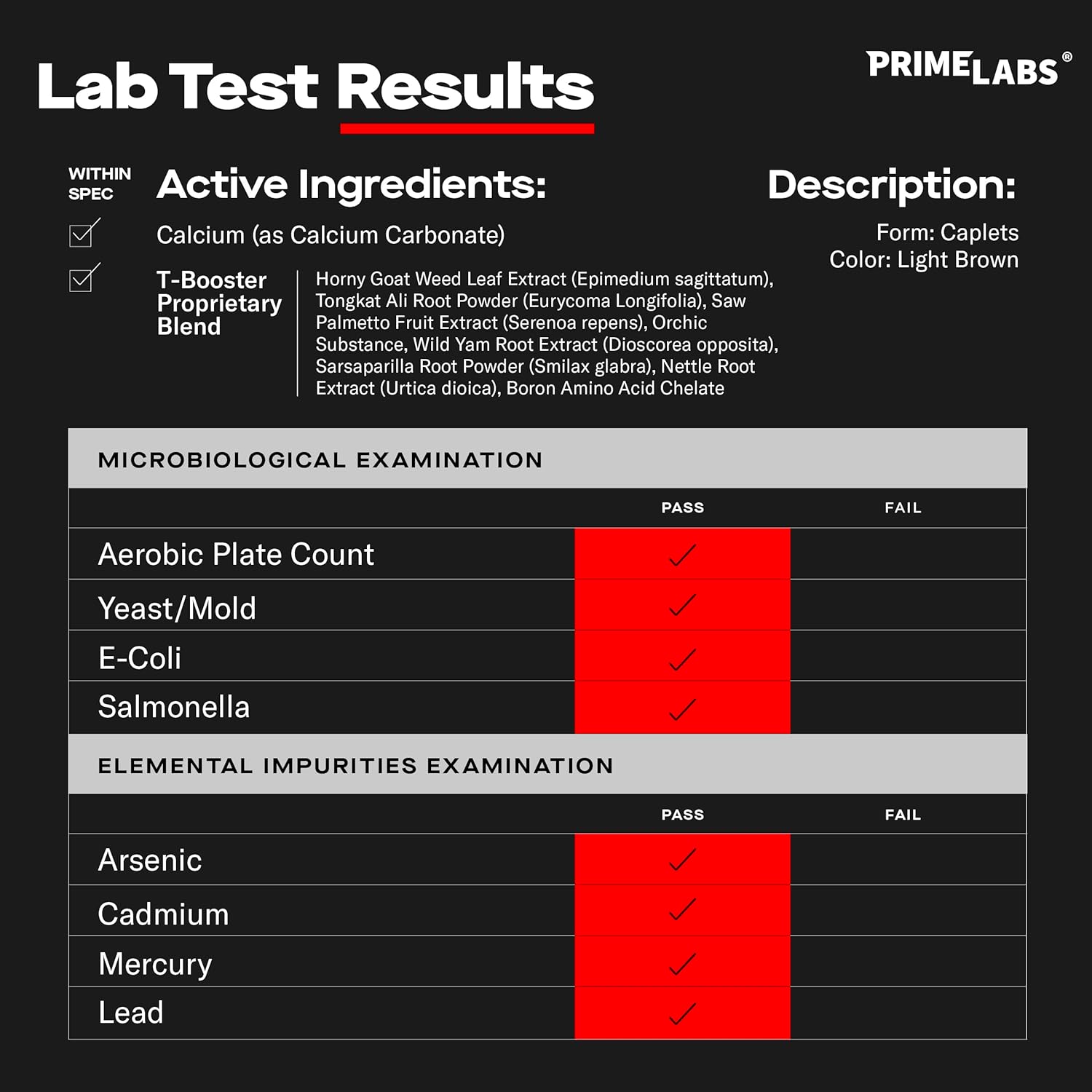 Prime Labs Testosterone Supplement for Men (2-Pack) - Stamina, Endurance, Energy, & Strength - Men's Testosterone Booster & Workout Supplement - 120 Caplets