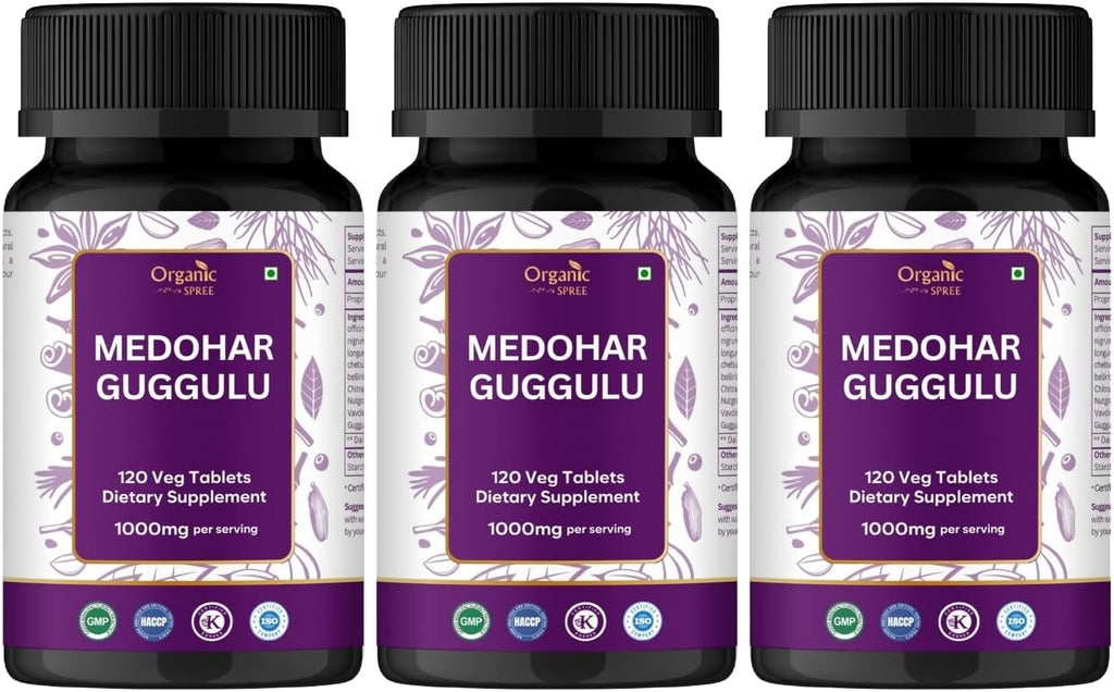 Medohar Guggulu 120 Tablets – Ayurvedic Formula – Supports Metabolism & Immune Health* - Pack of 3