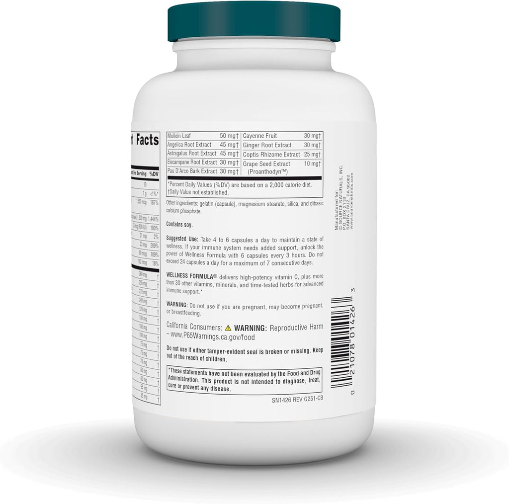 Source Naturals Wellness Formula Bio-Aligned Vitamins & Herbal Defense Advanced Immune Support* - Dietary Supplement & Immunity Booster - 240 Capsules