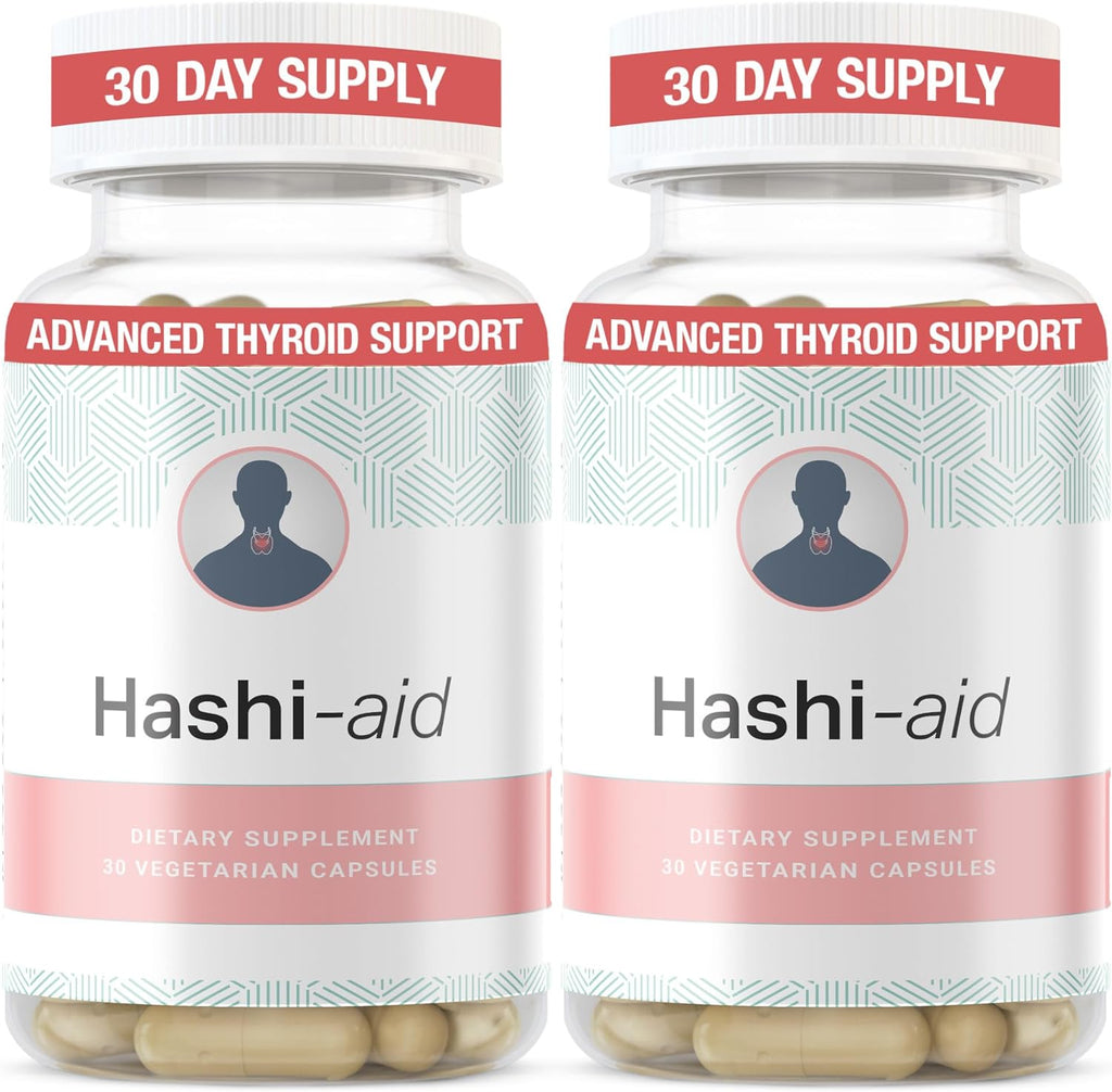 IBDassist™ Hashi Aid Thyroid Support for Women & Men - Thyroid Supplement for Hashimoto's Disease & Hypothyroidism* - with Ashwagandha, Selenium, Zinc, Essential Vitamins & More - 30 Capsules (2 Pack)