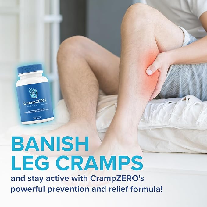 Magnesium for Leg Cramps at Night – Potassium Magnesium Supplement with Calcium and Vitamin D3, Supports Muscle Relaxation and Function, Night Leg Cramps Relief, 60 Capsules