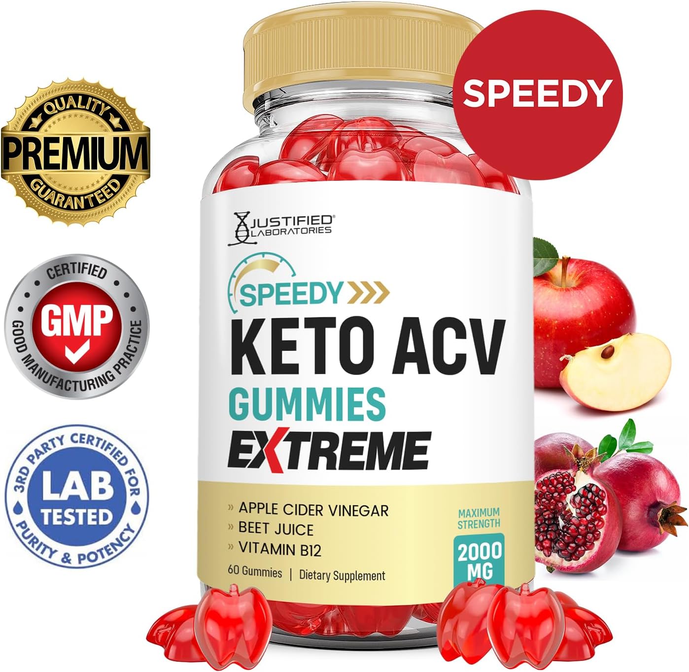 (10 Pack) Speedy Keto ACV Gummies Advanced Formula 1000MG Speedy Keto Gummies Apple Cider Vinegar Formulated with Pomegranate Beet Juice Powder B12 Vegan Non GMO 600 Gummys