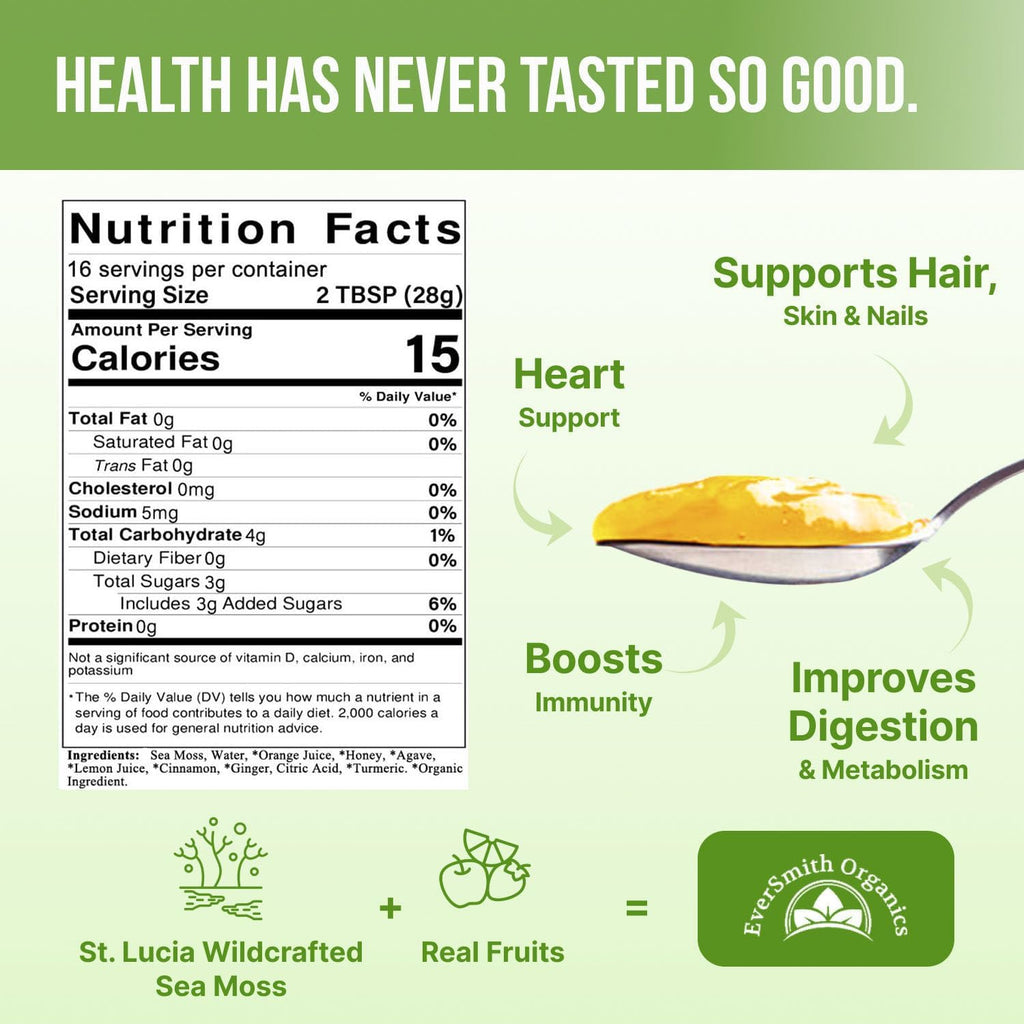 Wildcrafted Irish Sea Moss Gel | Made in USA | Rich in Vitamins & Minerals | Sea Moss Gel Raw | Nutritional Supplement | Lemon Ginger (16 oz)