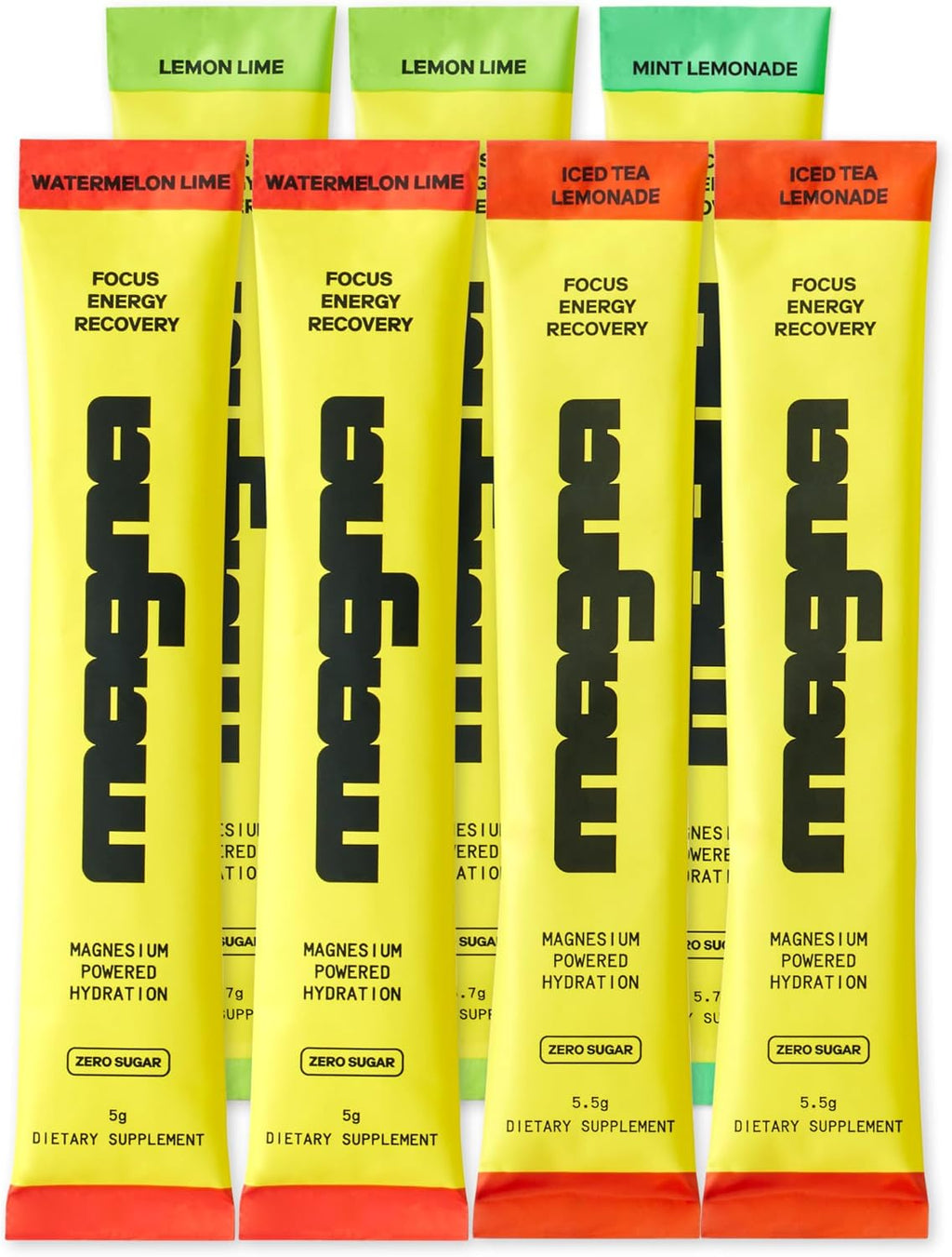 MAGNA Electrolyte Powder Drink Mix for Hydration, Energy & Focus Support with Magnesium L Threonate, Sodium, Potassium, Vitamin D, B6 & B12, Sugar Free, Variety Pack, 7 Servings
