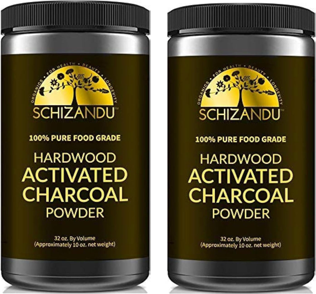 Activated Hardwood Charcoal Powder by Schizandu Vegan 100% | Supports Skin, Body, Teeth Whitening 2-Packs