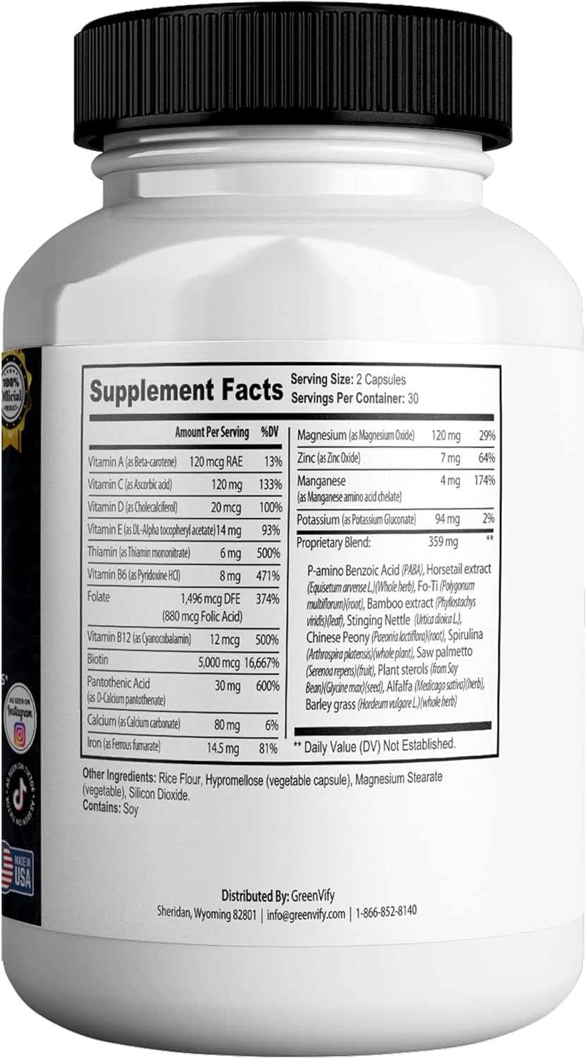 Metanail Max Hair, Skin & Nail Supplement, 60 Capsules, with Biotin 5000mcg, Vitamins & Herbal Blend (5)