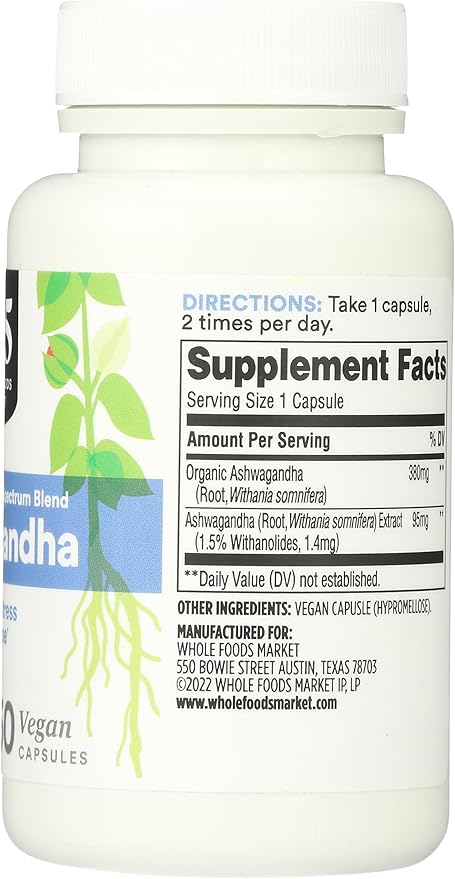 365 By Whole Foods Market, Ashwagandha, 60 Count