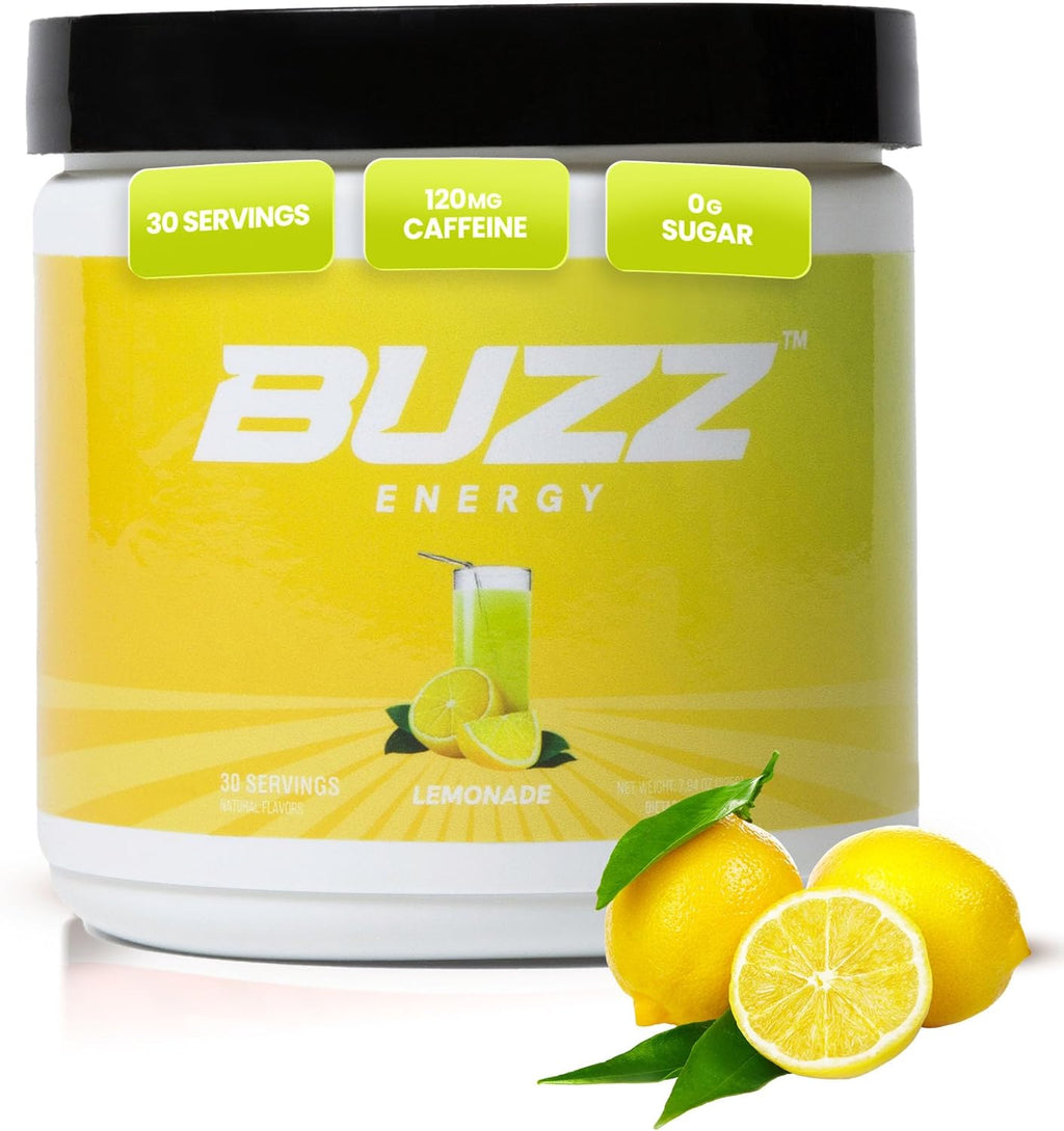 Morning Buzz Energy Drink Powder - Energy Boost - Sugar-Free Energy with Antioxidants - Morning Kick and Sports Nutrition Endurance Product - 30 Servings, Lemonade, 8 Ounces