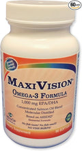 MaxiVision® MaxiTears Omega-3 Formula (60-Count) - Omega-3 Fish Oil Supplement for Eye Health & Dry Eye Support - Enteric Coated Softgels - 1 Bottle