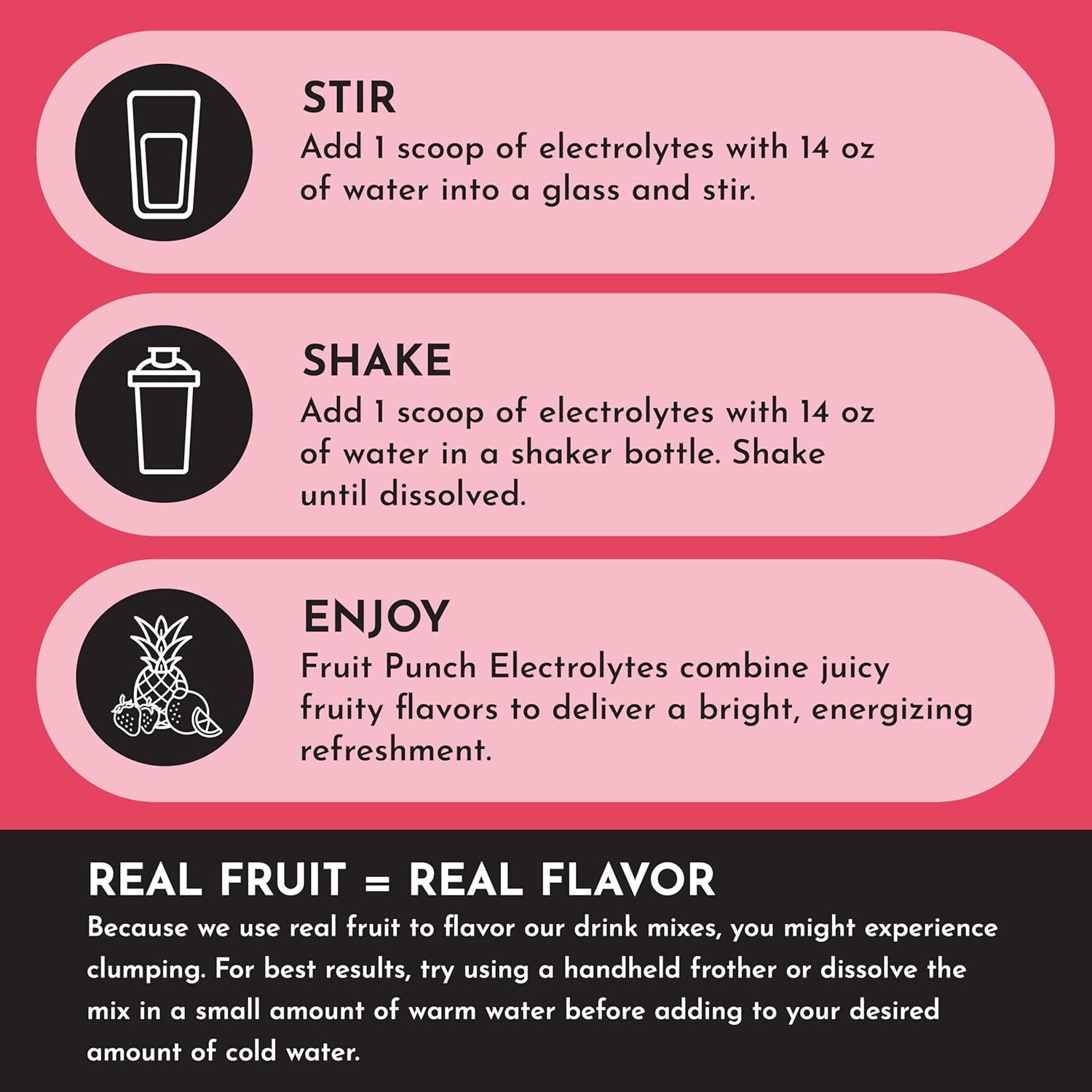Fruit Punch Electrolytes – 30‑Serving Hydration Drink Mix with Coconut Water, Sea Salt, and Trace Minerals – Supports Hydration, Recovery, and Electrolyte Balance*