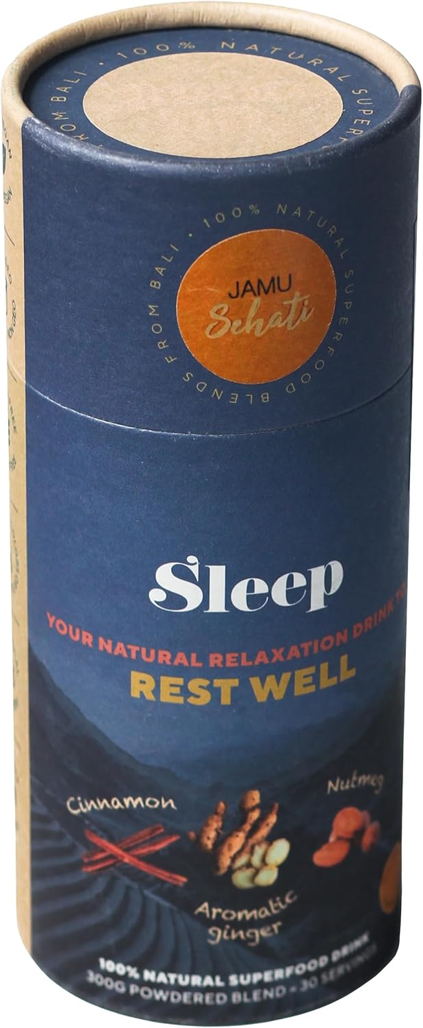 JAMUSEHATI Sleep, Natural Superfoods Blend from Bali, Containing Ginger, Nutmeg, Cinnamon and Star Anise, Cylinder (300g)