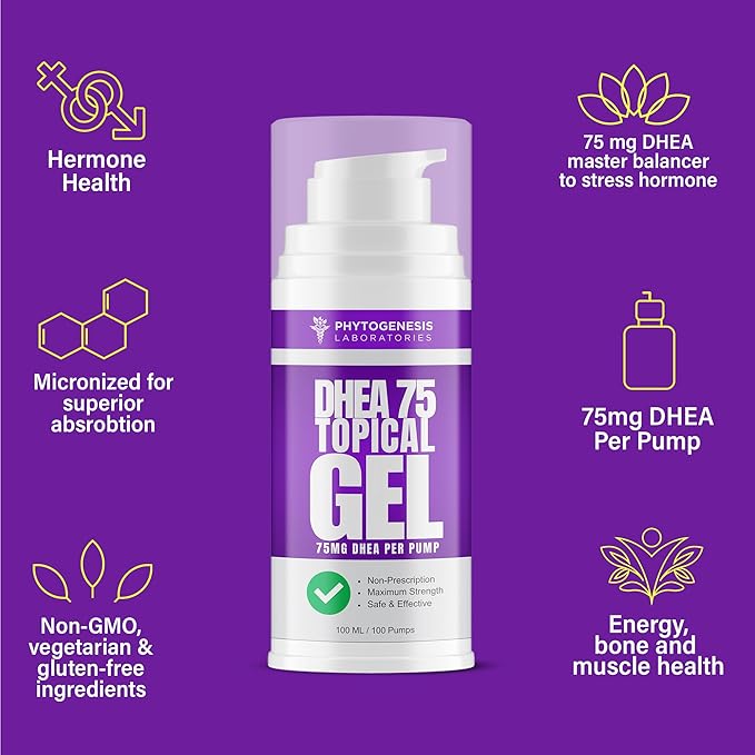 DHEA 75 – 75mg DHEA Per Pump – Promotes Healthy Aging, Healthy Mood, Immune Support, Balanced Levels and Overall Health – One Month Supply (3)