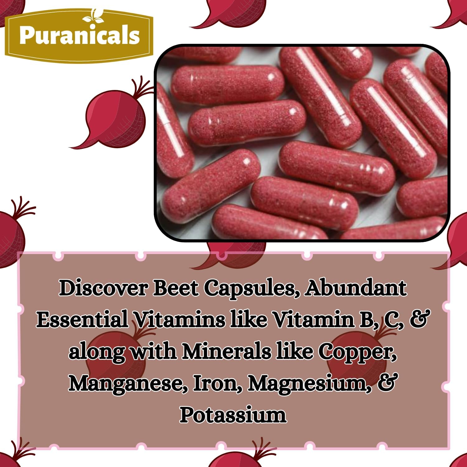 Beet Premium 320 Capsules Nitric Oxide Booster | Herbal Supplement | 900 mg Per Serving | Made with 100% Pure Beetroot Powder (Beta Vulgaris)
