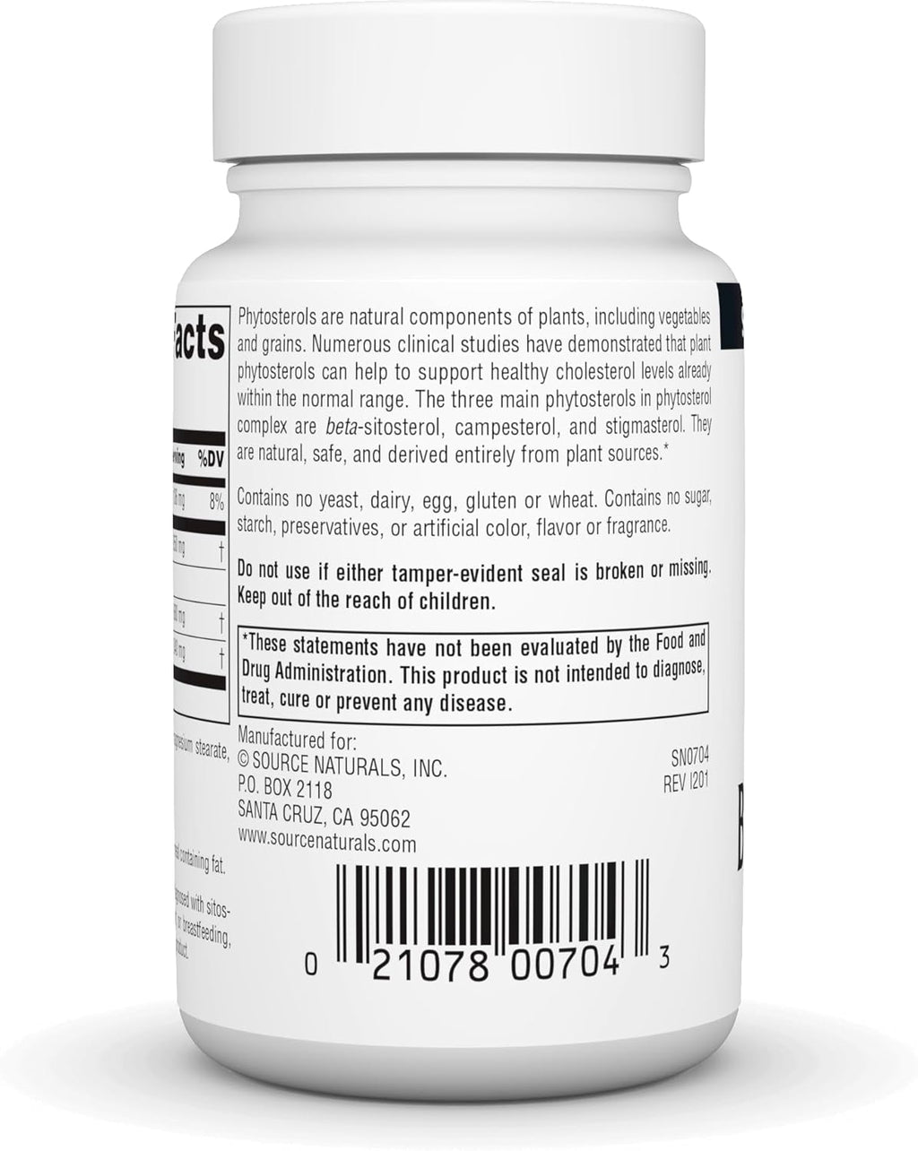 Source Naturals Phytosterol Complex with Beta-Sitosterol, Supports Healthy Cholesterol Levels*, 113 mg - 90 Tablets