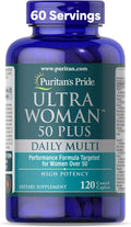 Puritan's Pride Ultra Woman 50 Plus High Potency Performance Time Release Daily Multivitamin with Zinc, Supplement to Support Healthy Aging and Cellular Energy Production, 2 Month Supply, 120 Count