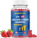 Calcium Citrate Gummies for Kids & Adults- Calcium Supplements with Vitamin D3, K2, Magnesium, Zinc for Bone, Muscle & Immune Support, Sugar Free Calcium Gummies Strawberry Flavor 60 Count