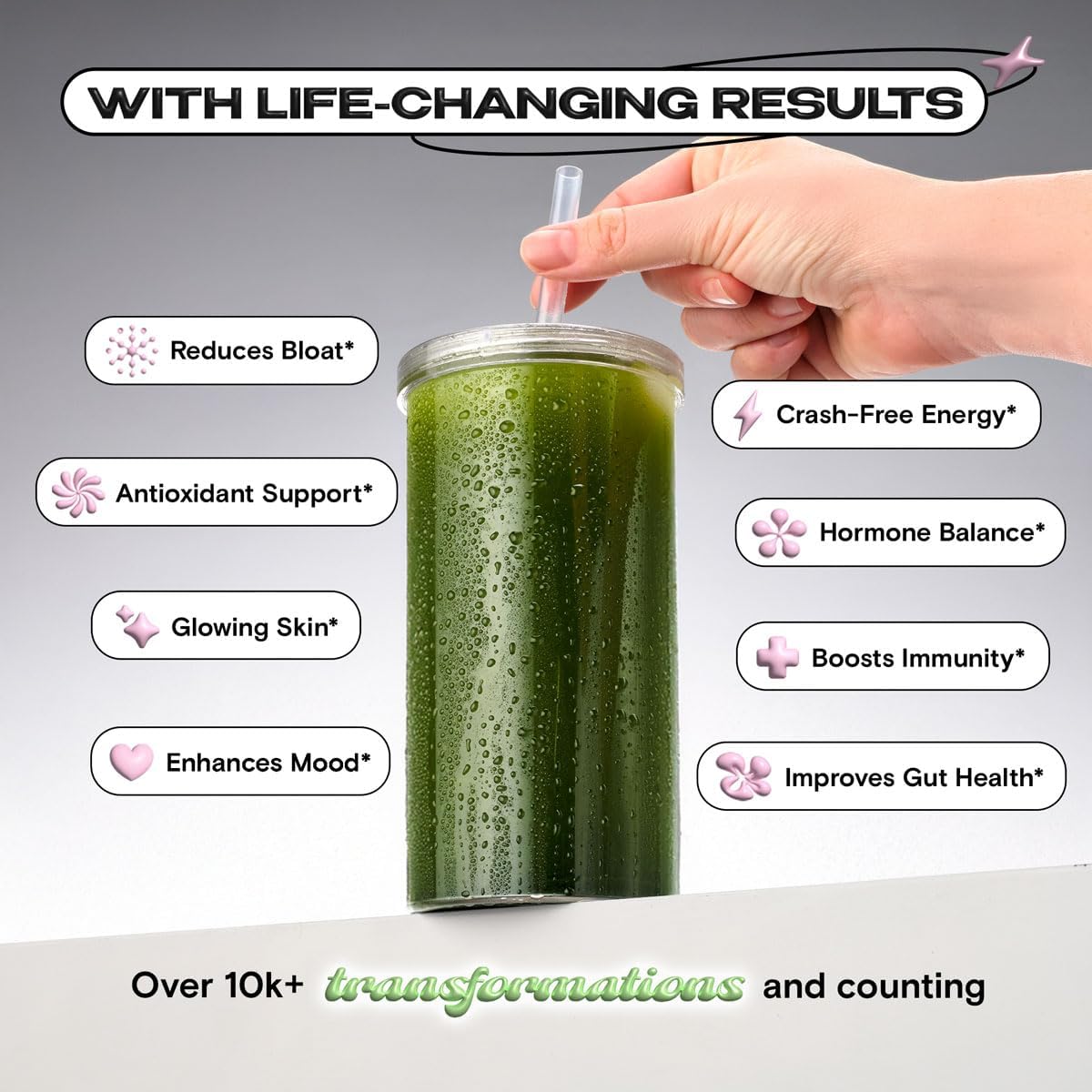 Kiala Nutrition Super Greens, Organic Greens Powder with Spirulina & Chlorella for Digestion, Gut Health, Immunity, Energy, Gluten Free, Vegan, Sugar Free, Spectra Blend, Lemon Drop, 30 Servings