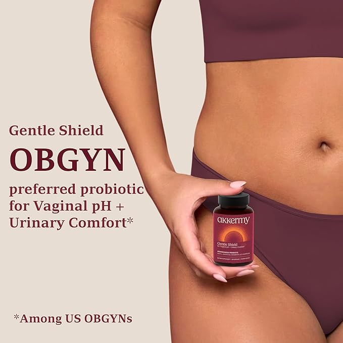 Gentle Shield Vaginal & Urinary Probiotic for Women with Akkermansia, L. Crispatus, Cranberry, & D-Mannose - Supports Vaginal pH Balance, Urinary Comfort & Flora Defense - 60 Day Supply | Made in USA