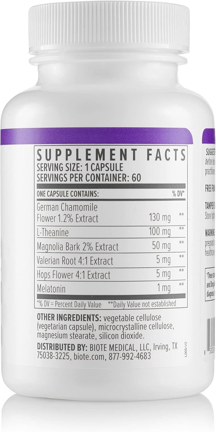 Biote Nutraceuticals - Best Night Sleep - Restfulness + Awake Refreshed (60 Capsules)