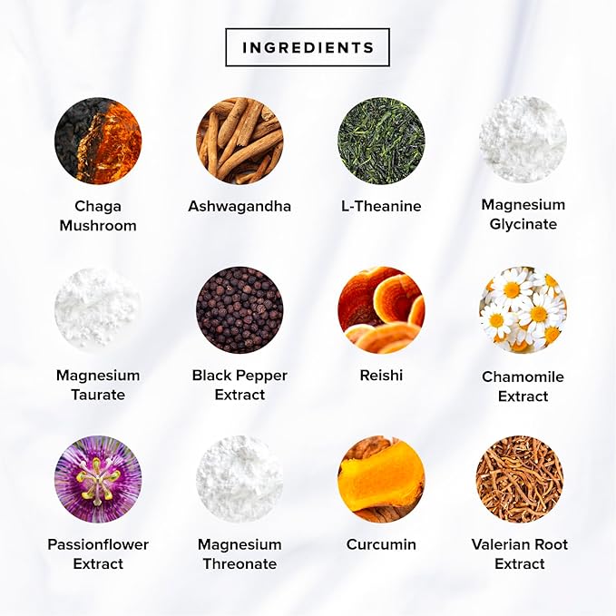 Complement Restore Golden Latte - Calm Magnesium Powder, Deep Sleep Aid Drink - Reishi, Ashwagandha, Valerian & L-Theanine - Nighttime Recovery, Relaxation Adaptogens Mix - No Melatonin (1 Serving)