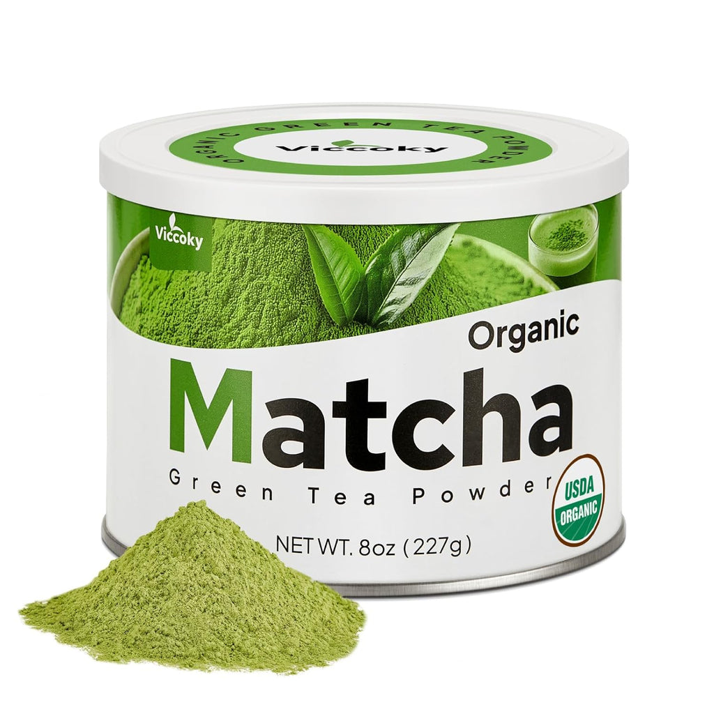 Premium Organic Matcha Powder 8oz (Tin) | Culinary Grade | Pure | Sugar-Free | Additive-Free | Matcha Green Tea Powder for Baking, Lattes and Smoothies