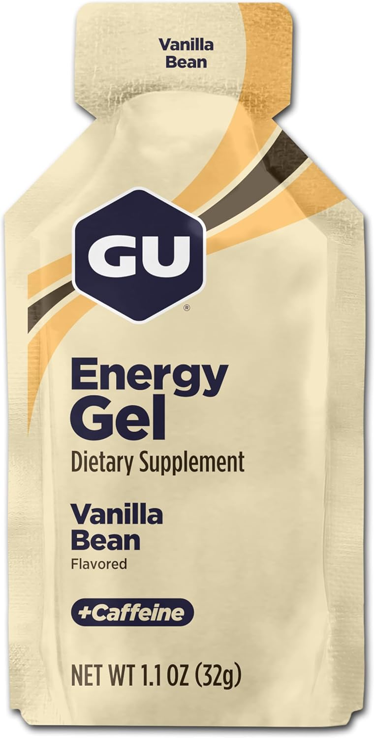 GU Energy Original Sports Nutrition Energy Gel, Vanilla Bean, 26.4 Oz, 24 Count