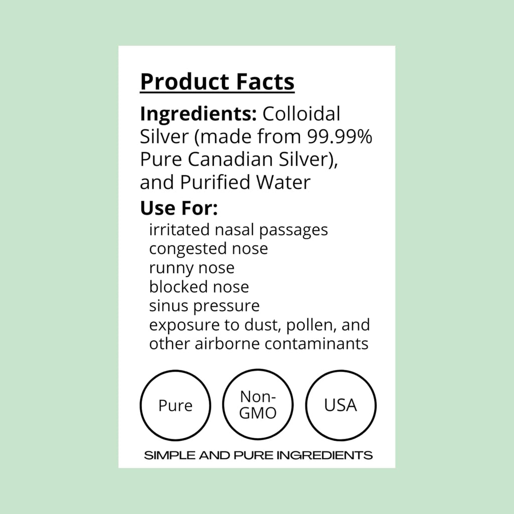 FWS Colloidal Silver Nasal Spray - 2oz - Ultra Fine Silver Mist - 50 ppm - 99.99% Purity - Sinus Relief - Helps with Dry, Irritated, Stuffy Nose - Immune System Support - for Adults and Teens