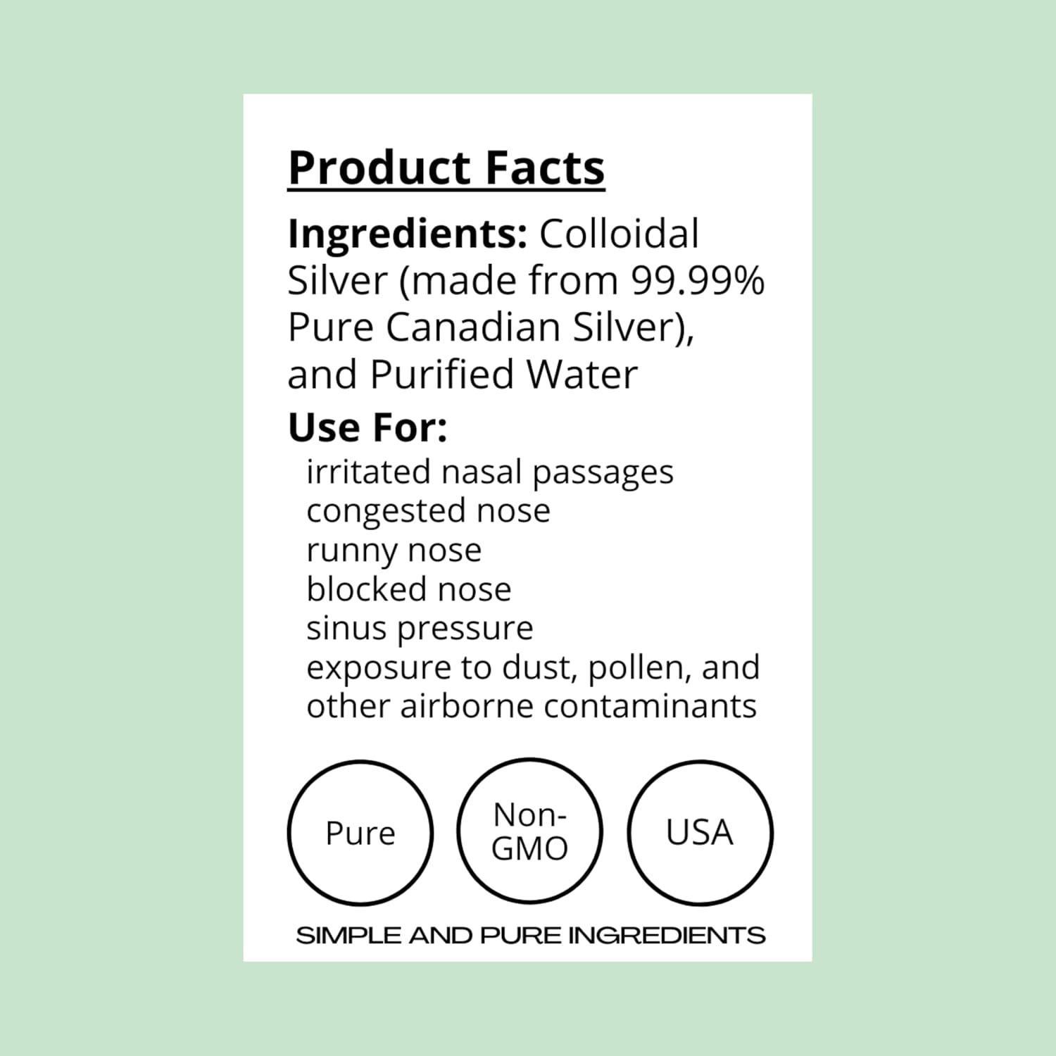 FWS Colloidal Silver Nasal Spray - 2oz - Ultra Fine Silver Mist - 50 ppm - 99.99% Purity - Sinus Relief - Helps with Dry, Irritated, Stuffy Nose - Immune System Support - for Adults and Teens