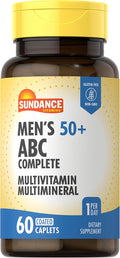 Sundance Men's 50+ ABC Complete Multivitamin | 60 Caplets | with Multimineral Formula | Non-GMO and Gluten Free Supplement