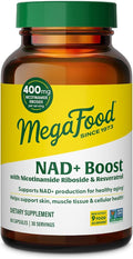 MegaFood NAD+ Supplement with Nicotinamide Riboside & Resveratrol - NMN Supplement Alternative - Vitamin B12, B6, Methylfolate & Niacin - NAD for Healthy Aging - Non-GMO - 60 Capsules, 30 Servings