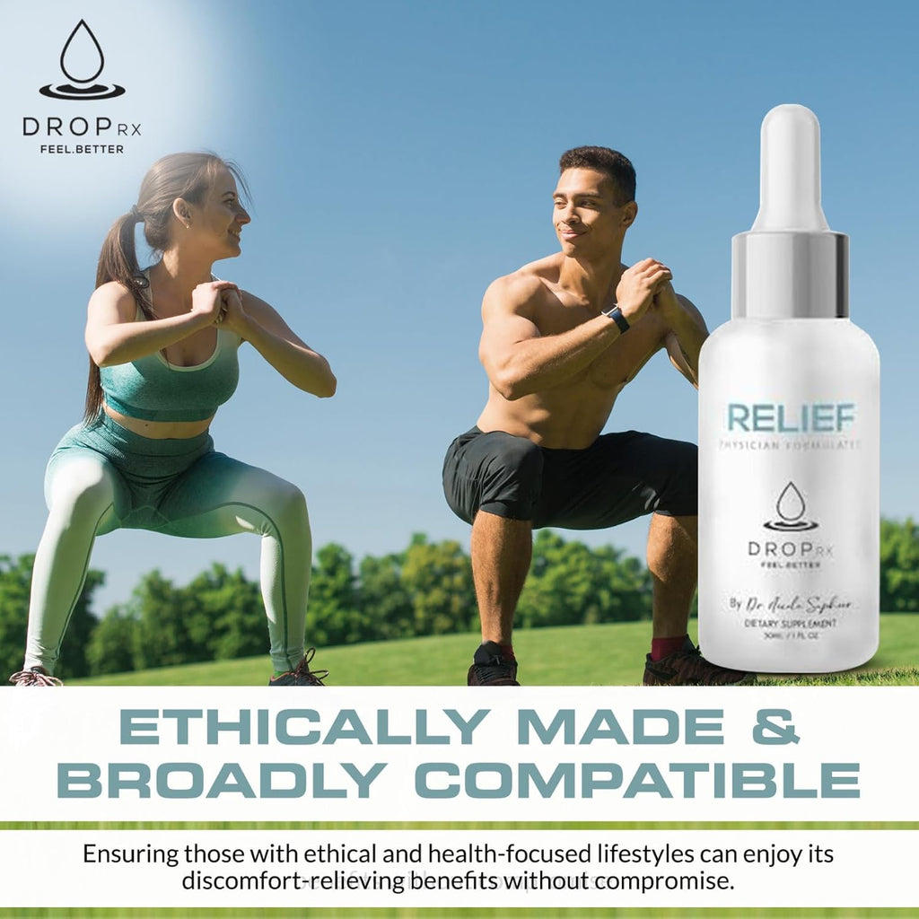 DropRx Relief by Dr. Nicole Saphier – Devils Claw & Organic Ginger Root Extract, Supports Joint Health & Digestive Wellness , Organic, Non GMO, Vegan, Gluten Free & Kosher, Made in USA (2 Fl Oz)