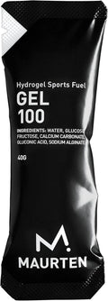 MAURTEN Gel 100 Energy Gel - 12-Pack of 40g - 25g Carbohydrates per Serving - Stomach-Friendly Patented hydrogel Technology for Cycling and Running - Natural & Free of Color or preservatives