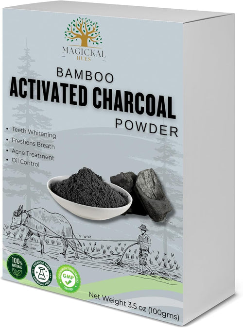 Activated Charcoal Powder 3.5 oz Fine Bamboo Charcoal Powder for Baking, Teeth Cleaning, and Beauty
