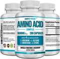 Simply Potent Amino Acid Complex 1800mg 200 Capsules, Blend of 4 Essential and Non Essential Amino Acids, Includes L-Arginine 550mg, L-Ornithine 500mg, L-Glysine 400mg & L-Lysine 350mg for Muscle