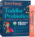 LOVEBUG Award Winning Probiotics | Constipation & Stomach Discomfort | Softer Bowel Movements | Easy-to-Take Powder | Ages 12 Months to 4 Years | 30 Packets