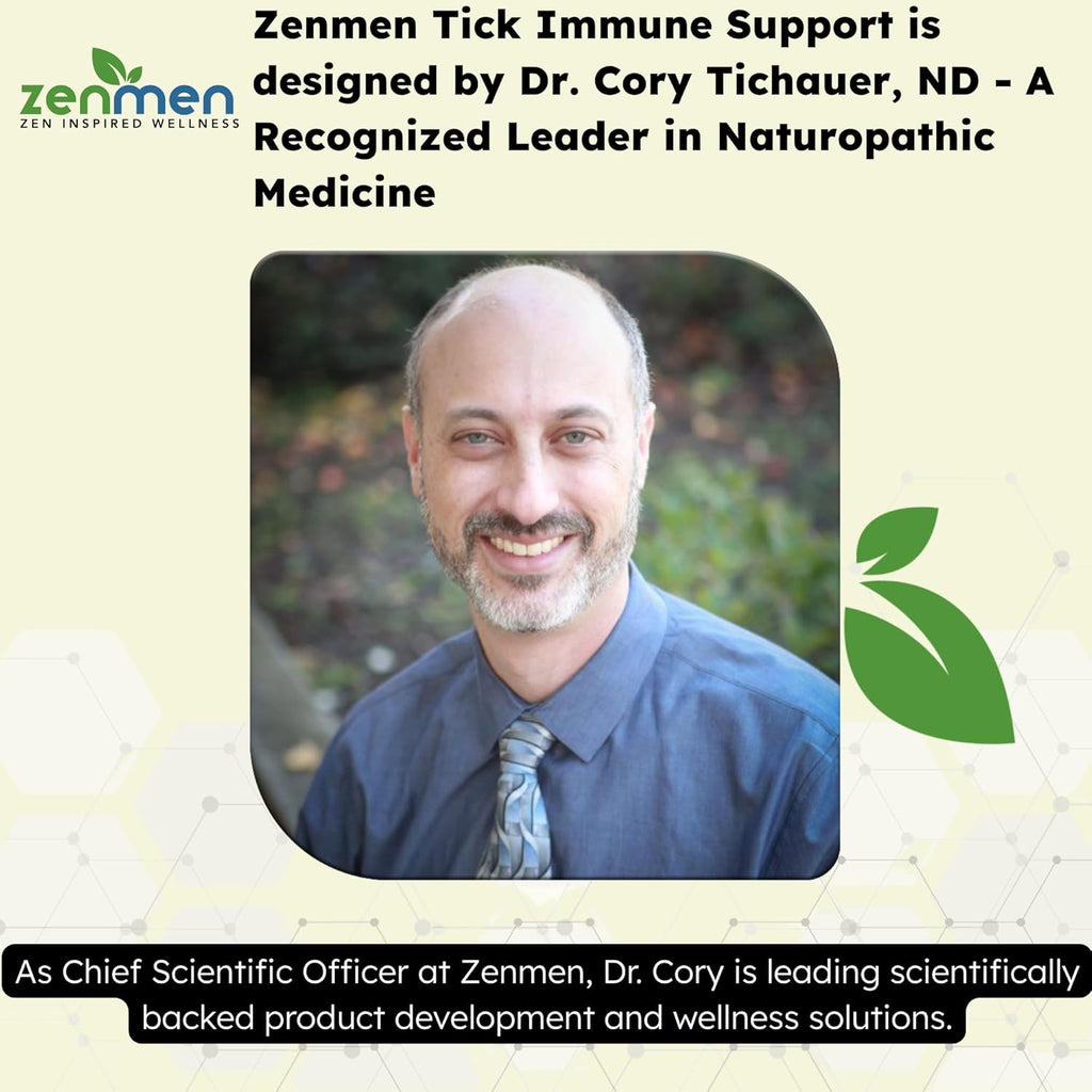 Zenmen Daily Tick Guard Immune Support Supplement - Improved Formula - Japanese Knotweed, Cat's Claw, Chinese Skullcap, Cryptolepis Sanguinolenta, Sweet Wormwood - 180 Vegan Capsules, Made in The USA