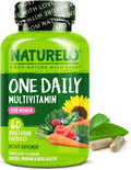 NATURELO One Daily Multivitamin for Women - Energy Support - Whole Food Supplement to Nourish Hair, Skin, Nails - Non-GMO - No Soy - Gluten Free - 60 Capsules - 2 Month Supply