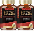 (2 Packs) Red Yeast Rice with CoQ10 Supplement - Citrinin-Free Red Yeast Rice 2,000 mg Capsules with CoQ10 100mg Plus Citrus Bergamot - Niacin-Free, Cholesterol & Energy Supplement 3rd-Party Tested